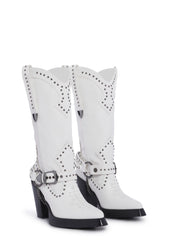 Pace Of Nature Cowboy Boots - White