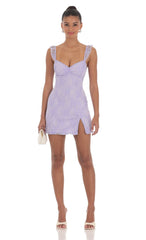 Sweetheart Lace Mini Dress in Lavender
