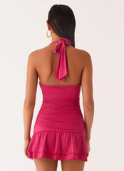 Payback Shell Trim Mini Dress - Fuchsia