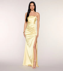 Jordan Satin Formal Dress With Scarf