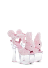 Plush Paws Platform Heels - Pink