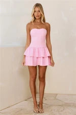 Memory Of Love Strapless Mini Dress Pink