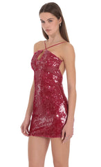 Scarlet Sequin Mini Dress in Red