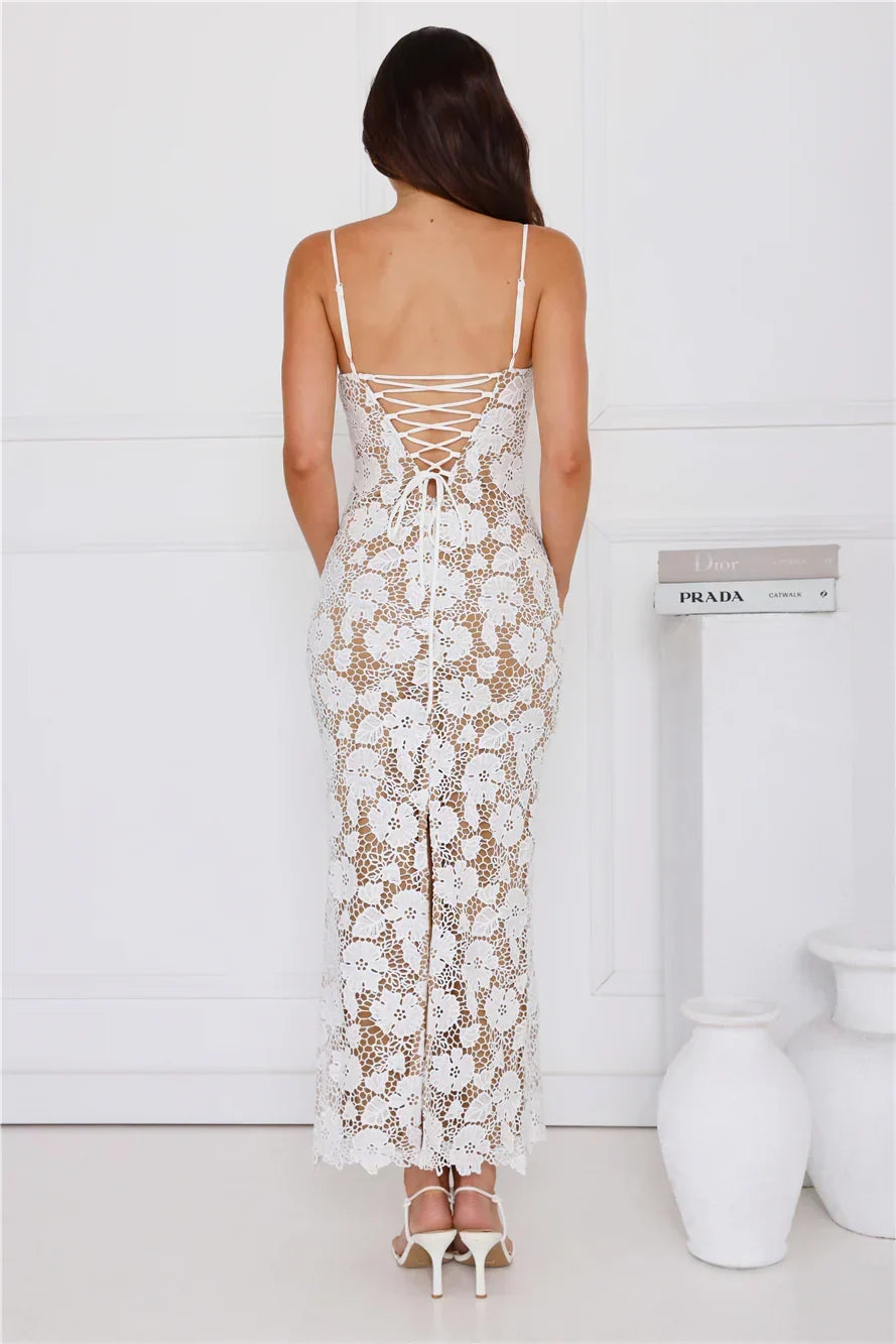 Bellerose Lace Maxi Dress White