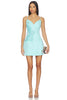 Stella Tulip Mini Dress in Aqua Blue