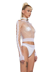 Digital Remnants Lingerie Set - White
