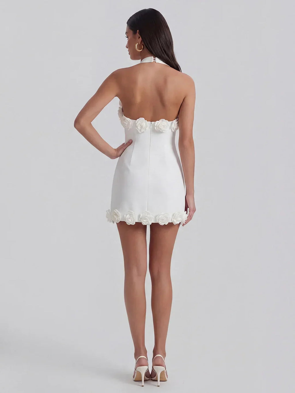 Backless Tie-Up Party Halter Neck Mini Dress