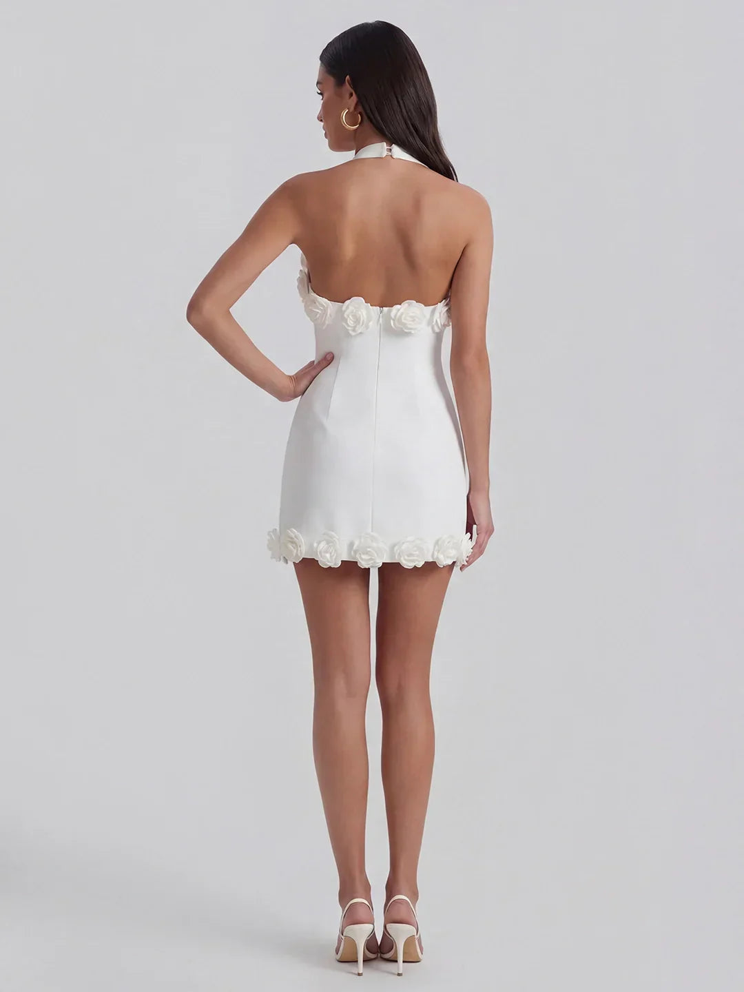 Backless Tie-Up Party Halter Neck Mini Dress