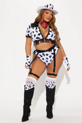 Wild Cowgirl 7 Piece Costume Set - White/Black