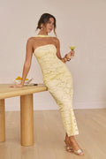 In Orbit Halter Maxi Dress Yellow