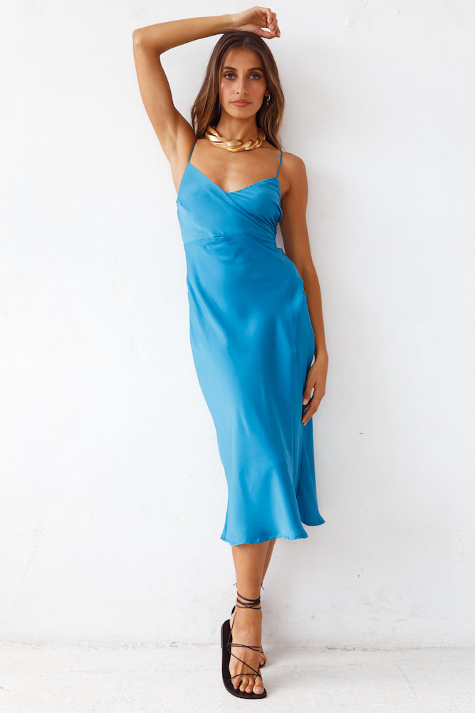 Autumn Valley Midi Dress Blue