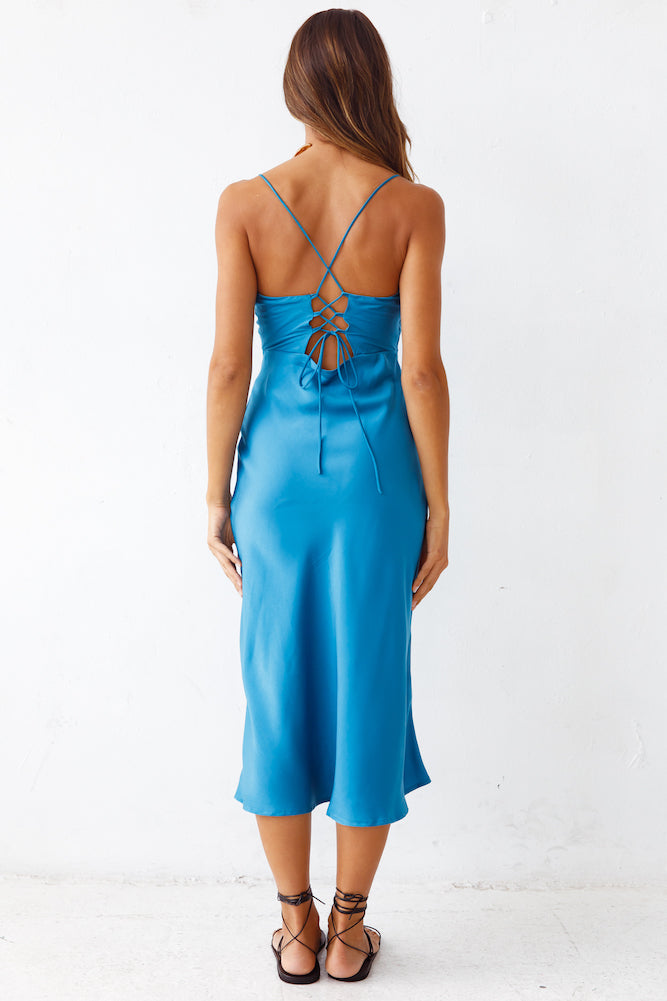 Autumn Valley Midi Dress Blue