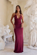 Goddess Glow Maxi Dress Burgundy