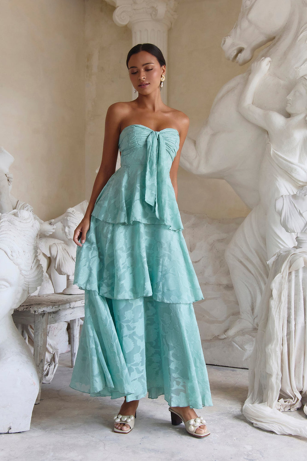 Know Your Heart Strapless Maxi Dress Sage