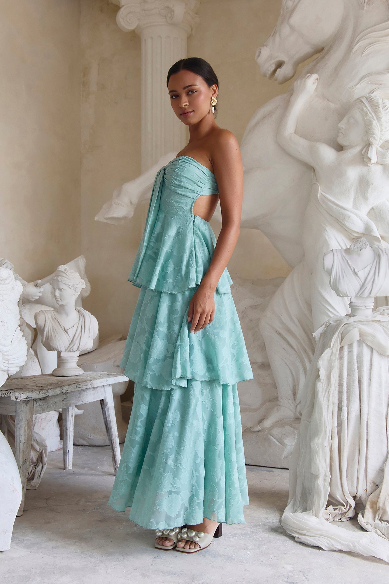 Know Your Heart Strapless Maxi Dress Sage
