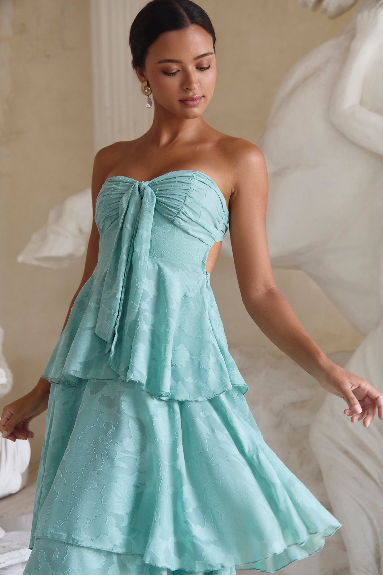 Know Your Heart Strapless Maxi Dress Sage