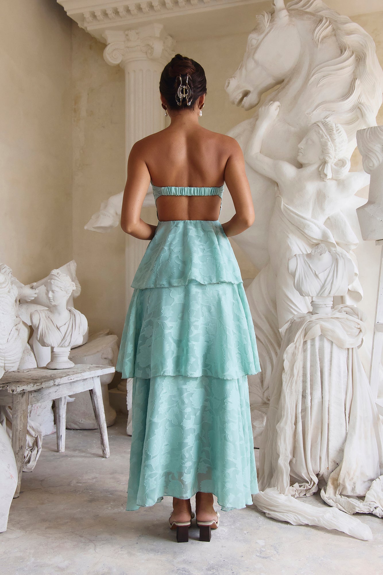 Know Your Heart Strapless Maxi Dress Sage