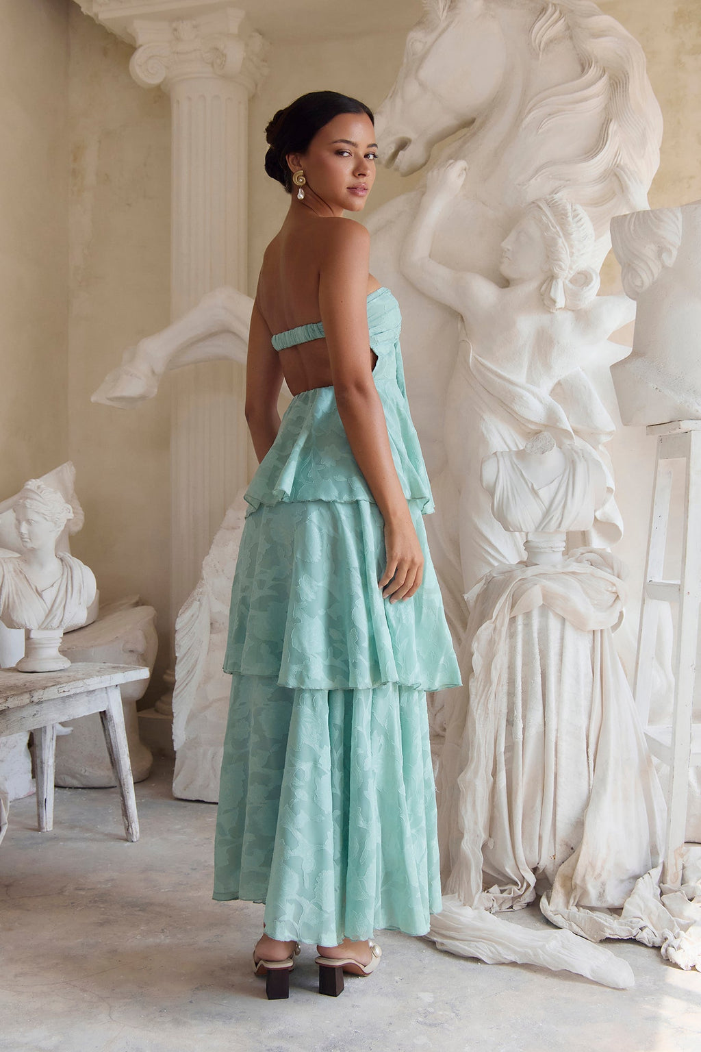 Know Your Heart Strapless Maxi Dress Sage