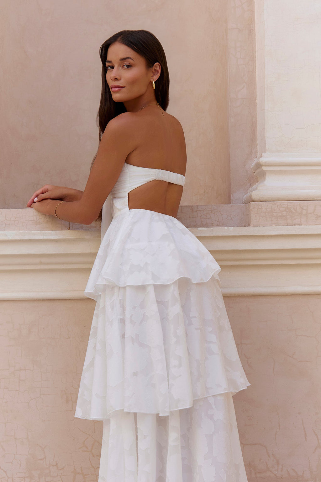 Know Your Heart Strapless Maxi Dress White