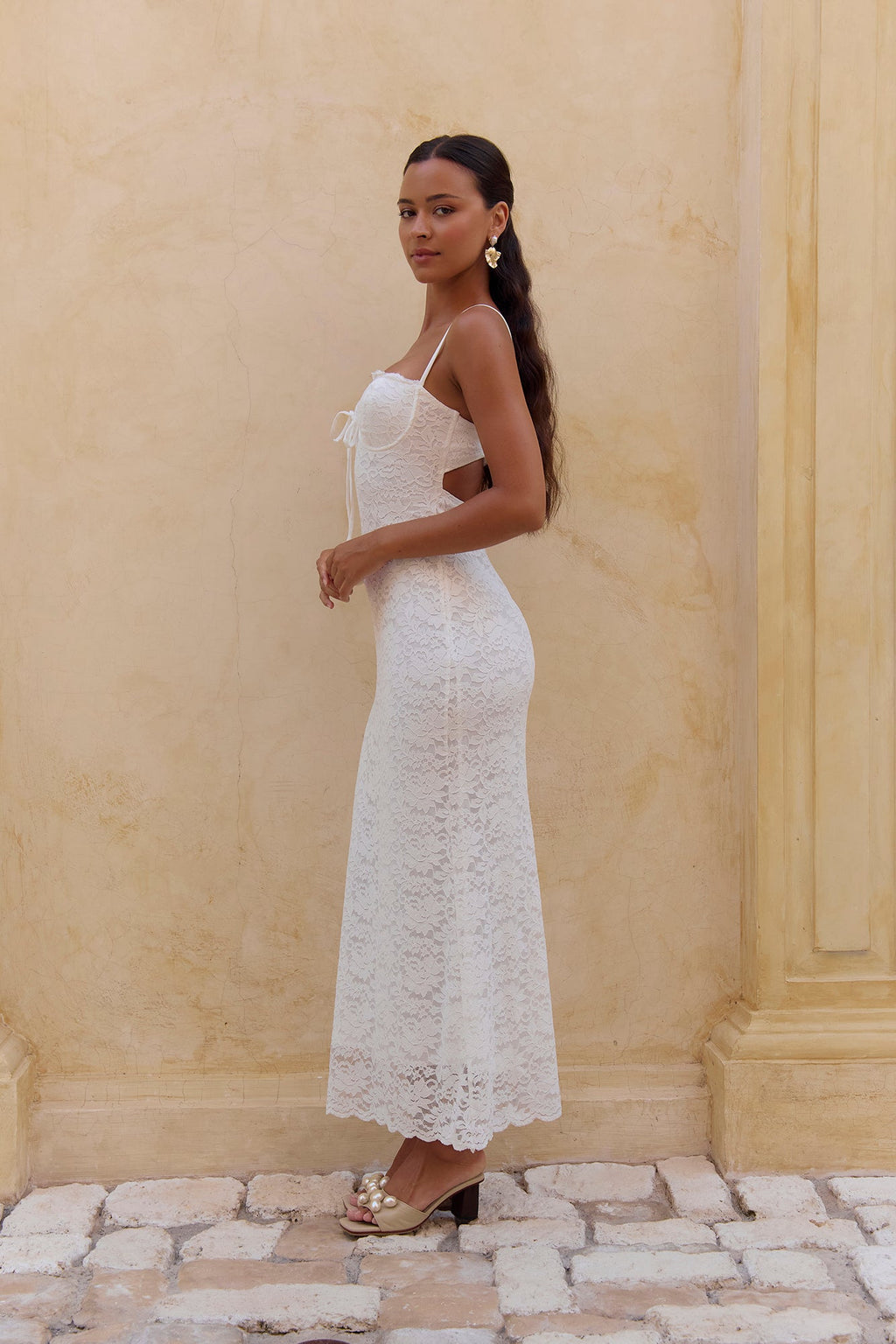 Gloria Lace Maxi Dress White