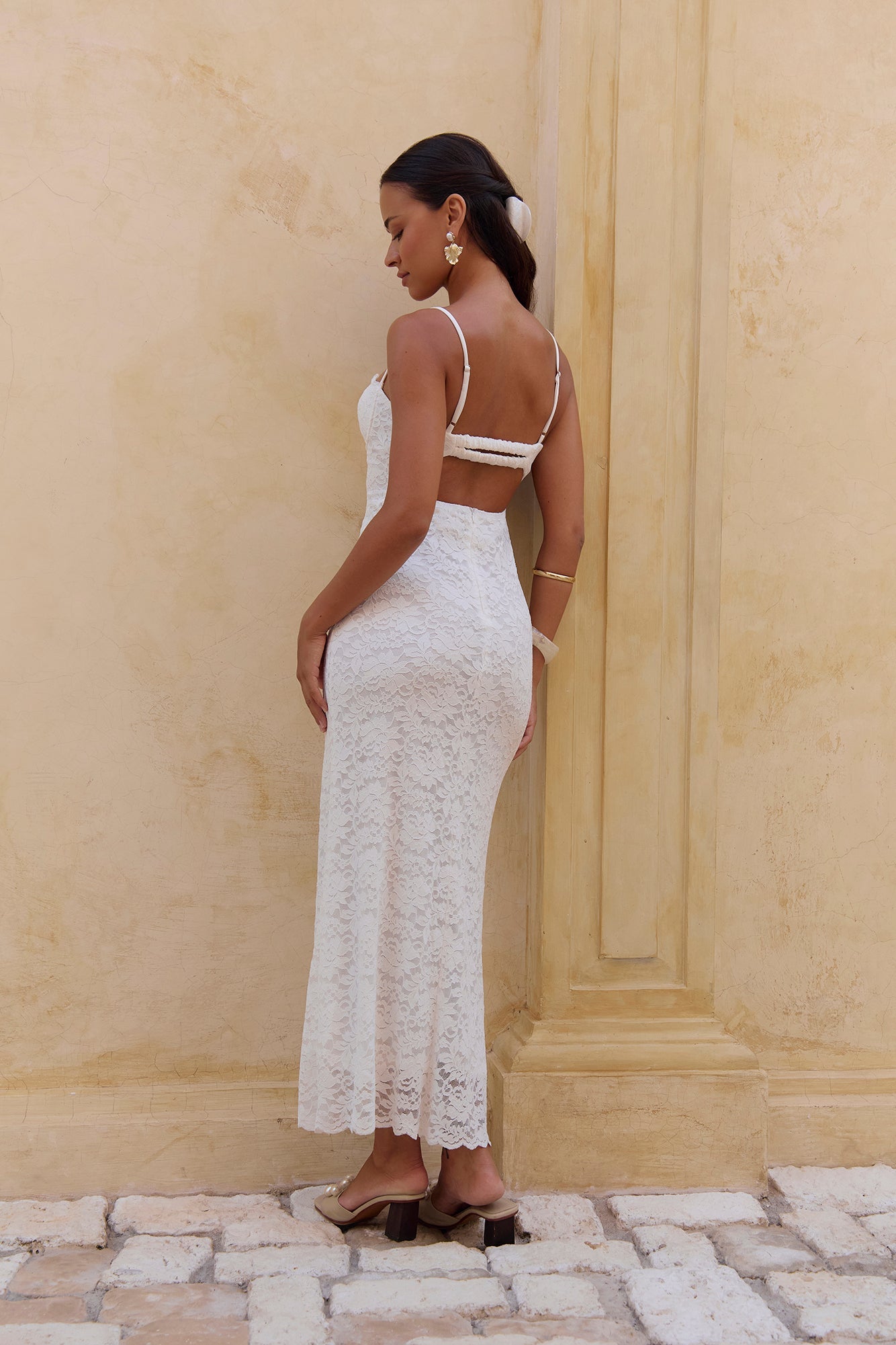 Gloria Lace Maxi Dress White