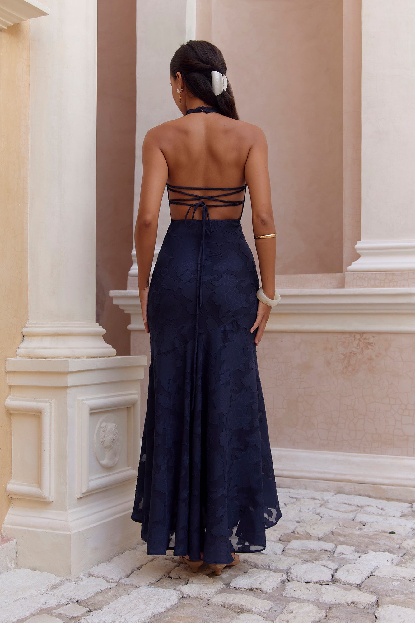 Letters Of Love Halter Maxi Dress Navy