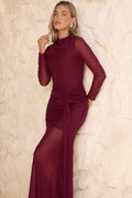 Bordeaux Dreams Long Sleeve Maxi Dress Wine