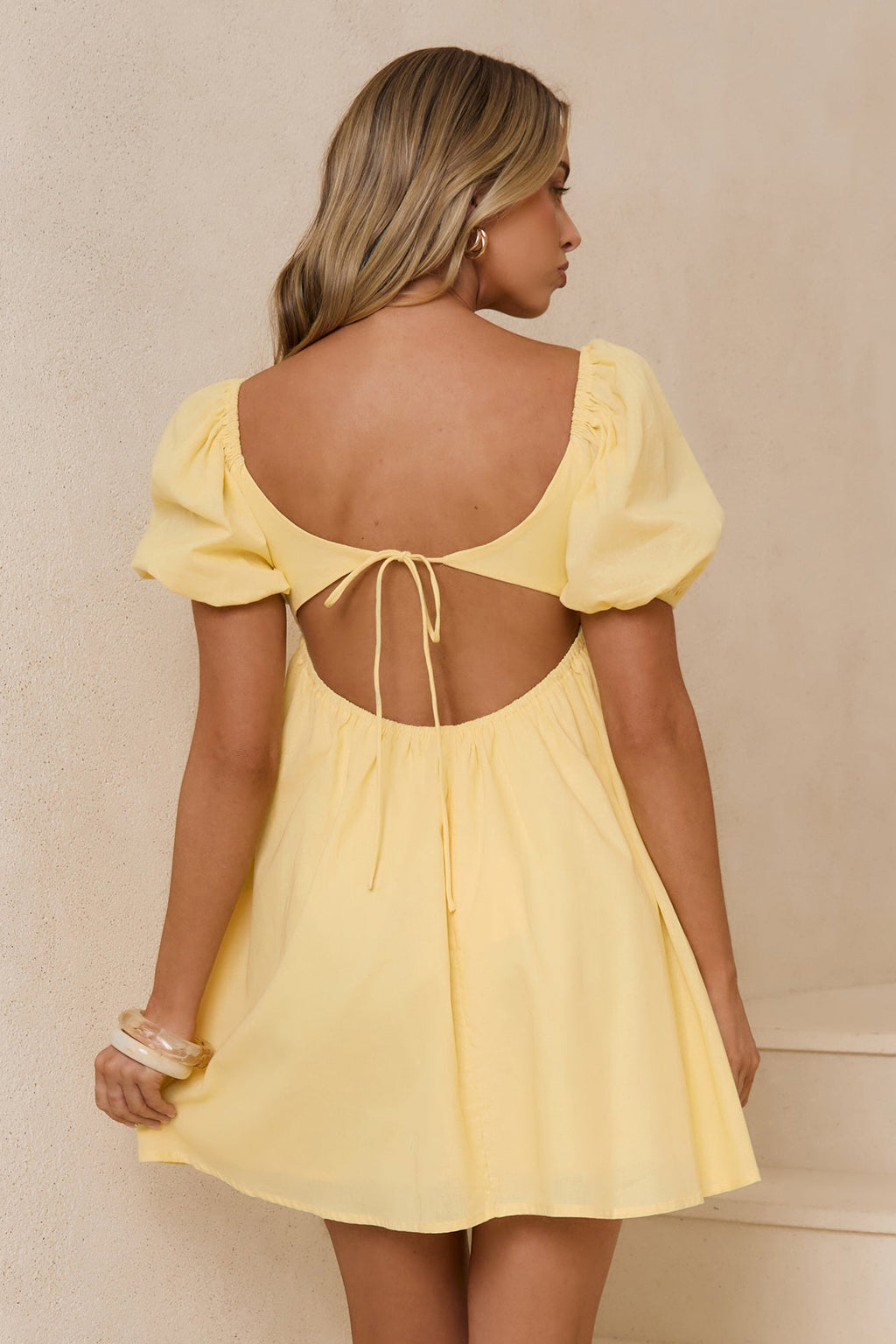 Spritz Of Sunshine Open Back Mini Dress Yellow