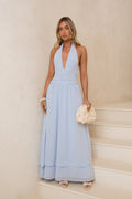 Sorbet Soiree Halter Maxi Dress Blue