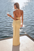 Amira Halter Maxi Dress Yellow