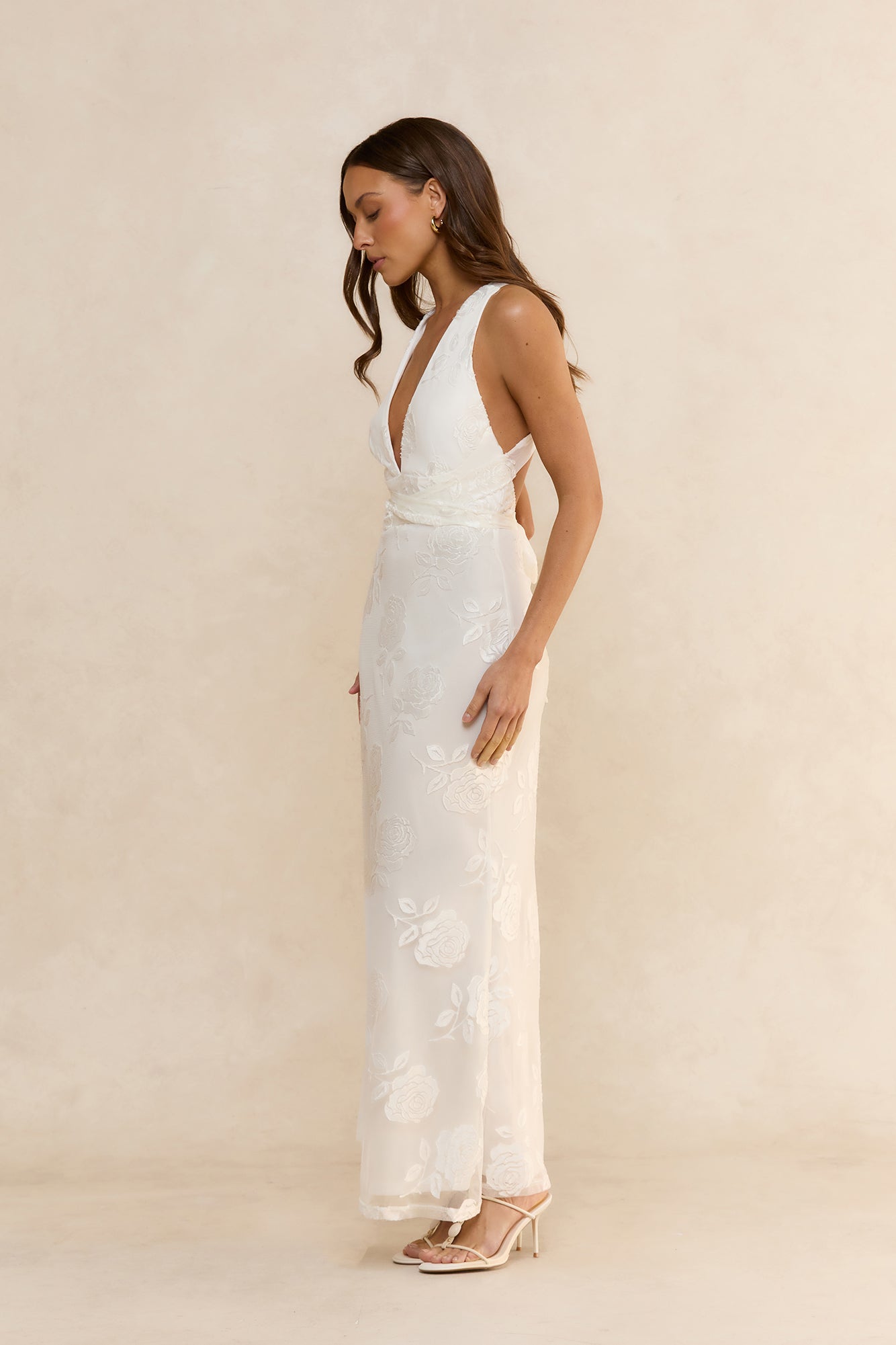Rose Rendezvous Maxi Dress White