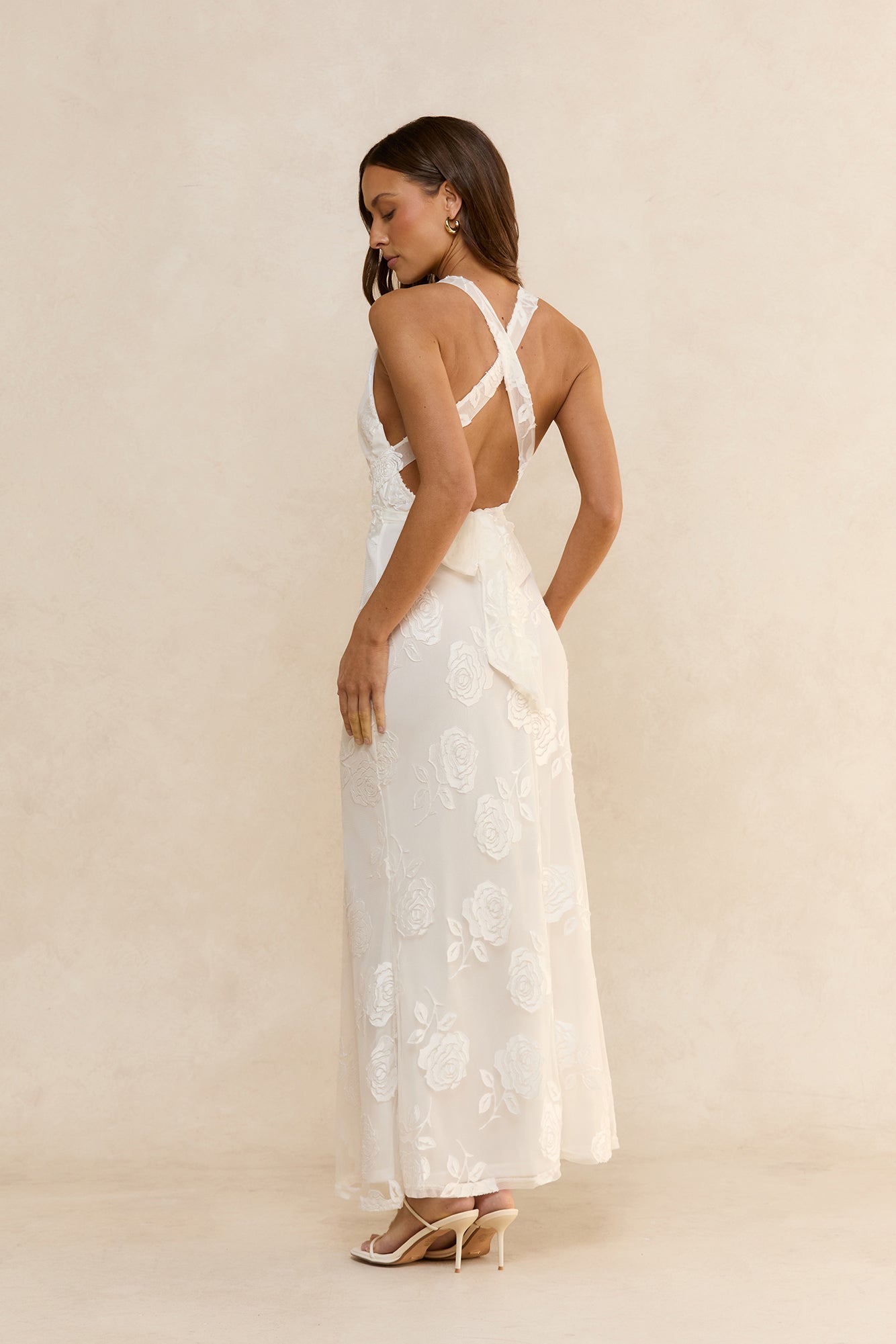 Rose Rendezvous Maxi Dress White
