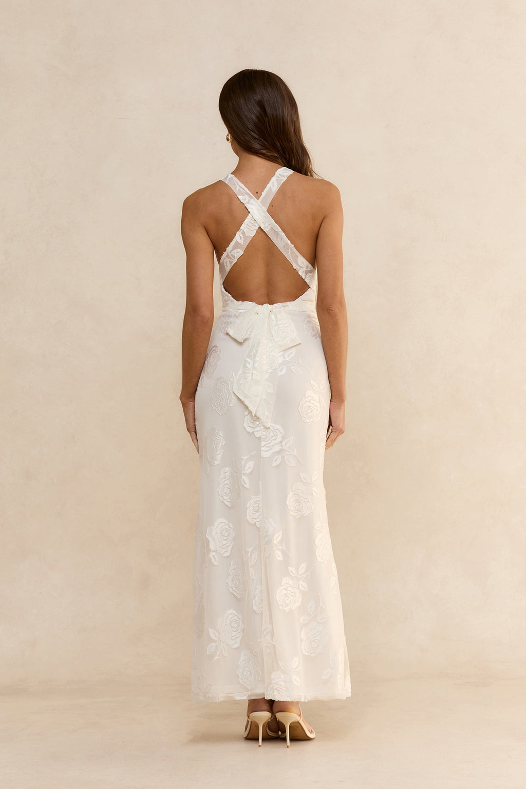 Rose Rendezvous Maxi Dress White