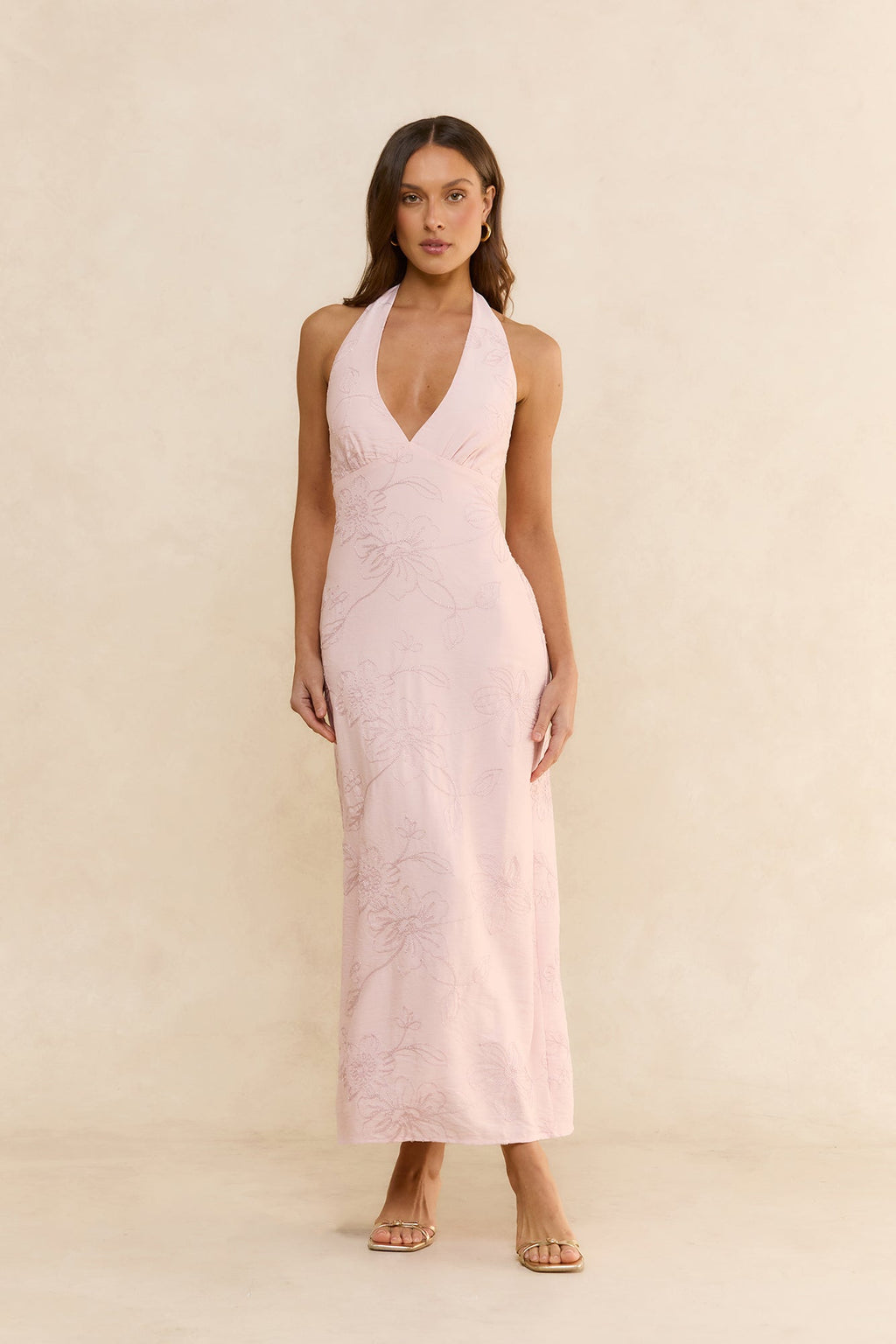 Elysian Halter Maxi Dress Pink