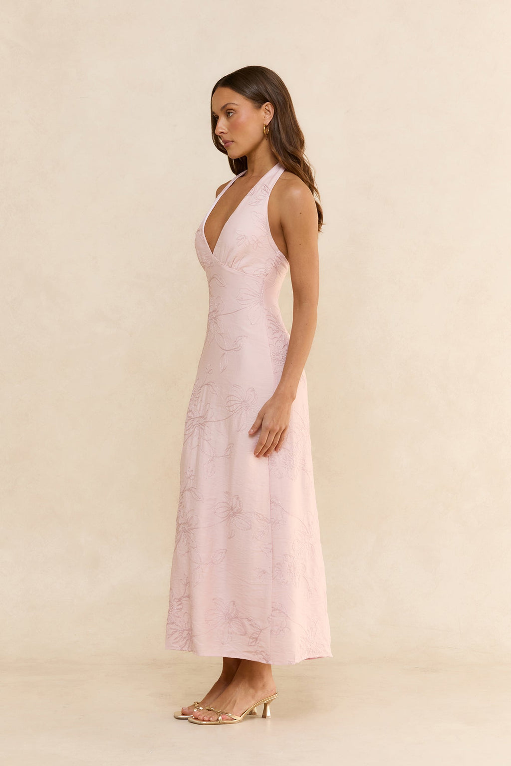 Elysian Halter Maxi Dress Pink