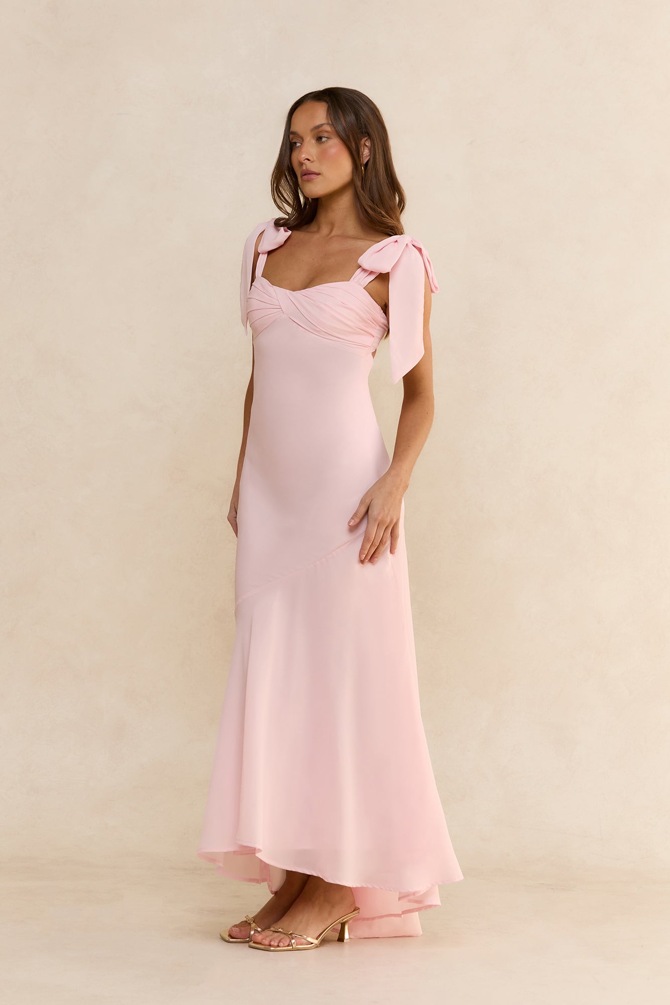 Riviera Escape Twist Front Maxi Dress Blush