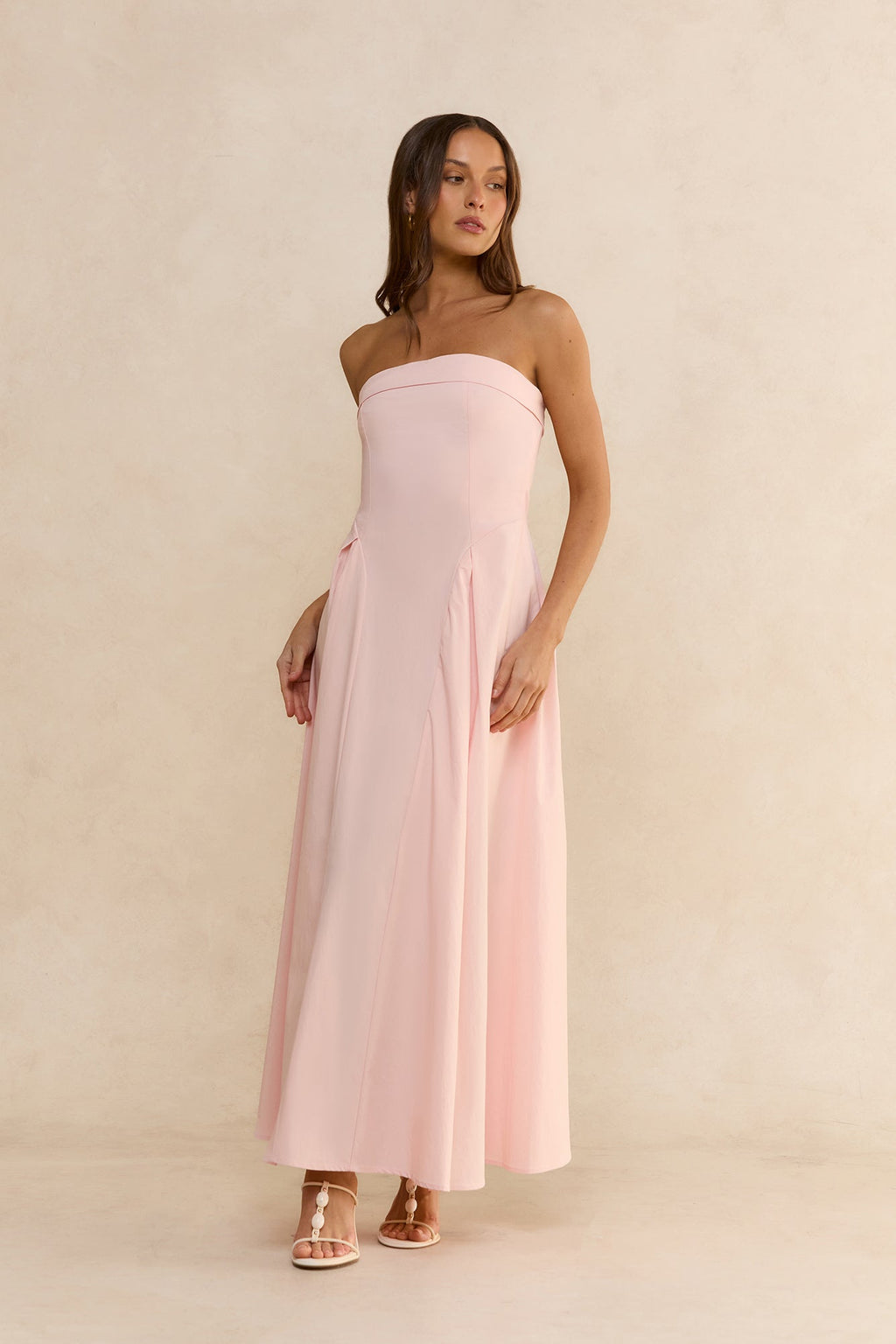 Quiet Moment Strapless Maxi Dress Pink