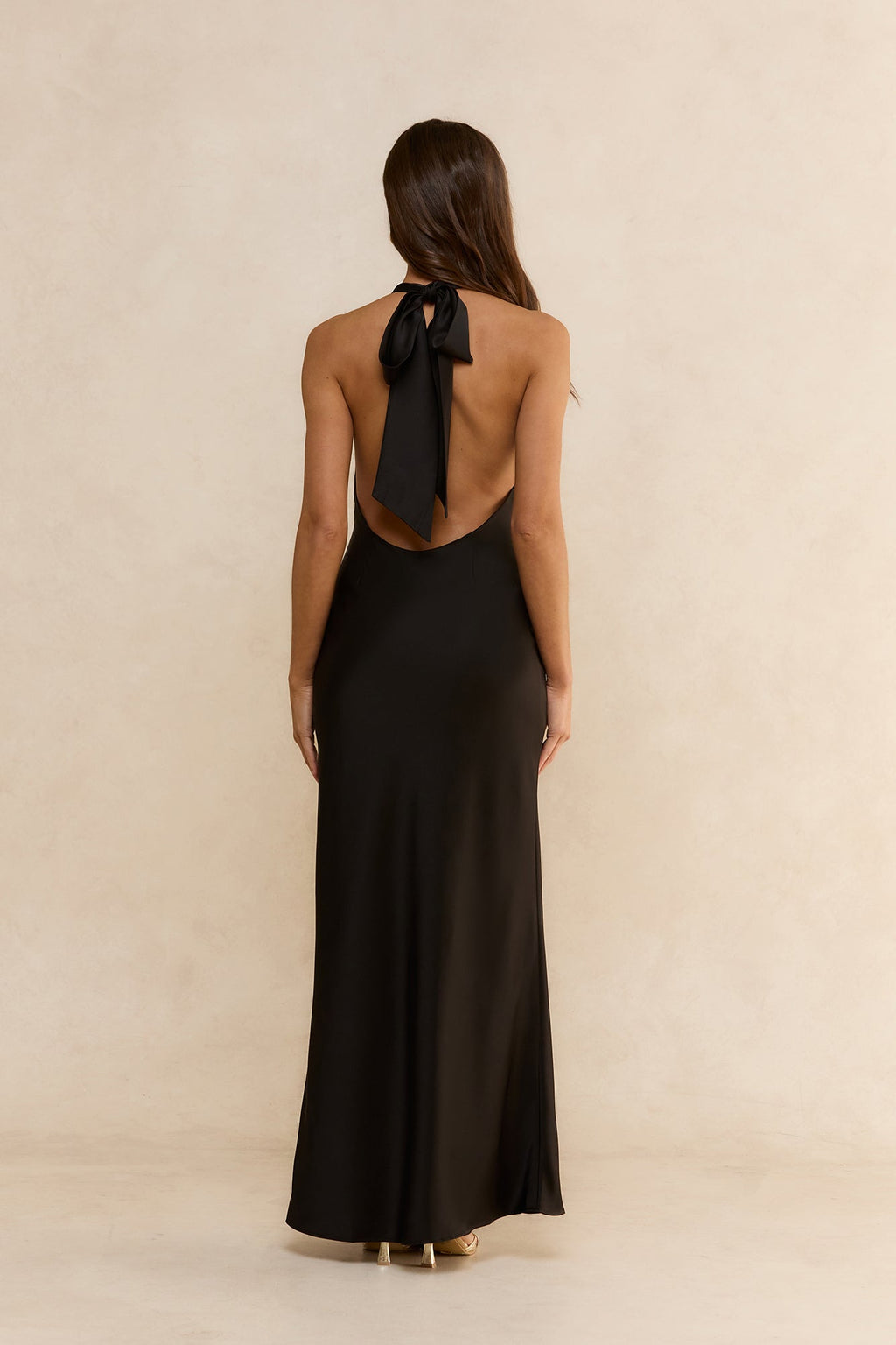 The Only Formal Halter Satin Maxi Dress Black