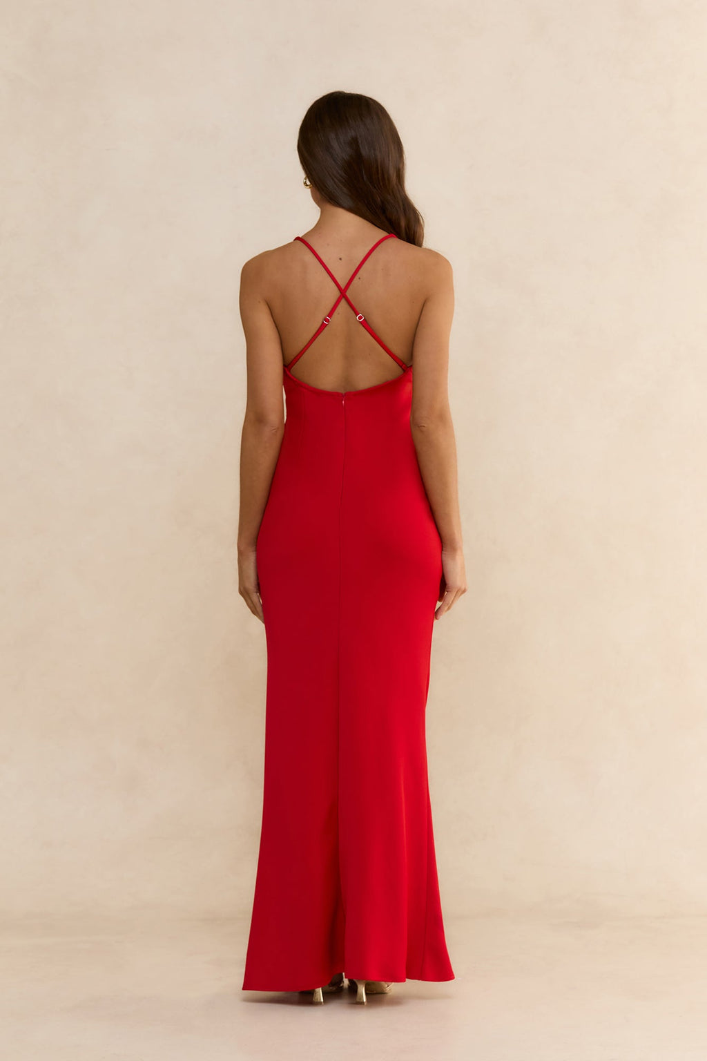 Midnight Luxe Satin Maxi Dress Red