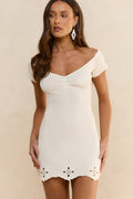 That’s Her Energy Off Shoulder Mini Dress White