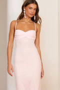 Counting The Seconds Lace Mesh Maxi Dress Pink
