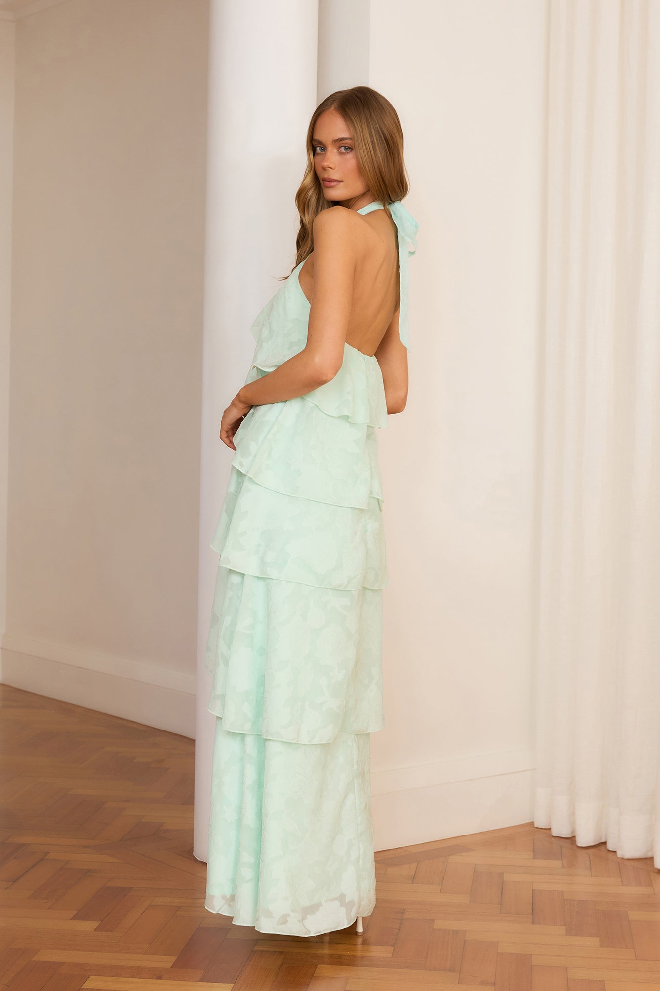 Whimsical Willow Tiered Maxi Dress Mint
