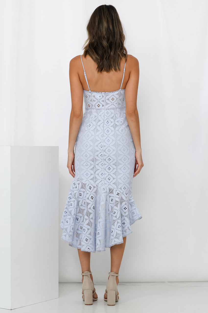 Back In The Habit Midi Dress Baby Blue