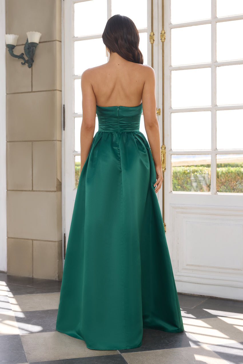 Elegance In Motion Strapless Maxi Dress Green