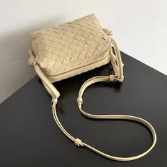 BV 2026 Mini Loop Camera Bag Beige Woven Lambskin Leather