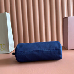 Miu Miu Adventure Nappa Canvas Bucket Bag 22 Blue in Fabric 285320