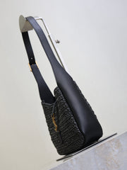 Prada LE 5A7 Mini 15cm Black Raffia Leather GHW