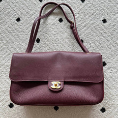 CC 26s Maxi Flap Bag 32cm Deep Burgundy Calfskin GHW