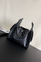 CC 25 Hobo Bag Black Grained Calfskin Leather SHW 282516
