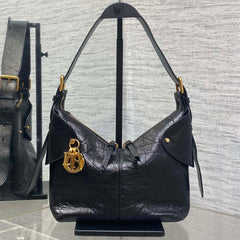 CD VOYAGE handbag 23 Black Crinkled Calfskin